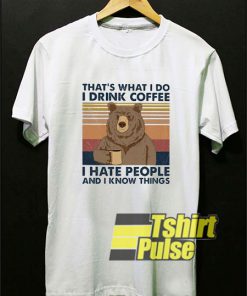 Bear I Hate People Retro t-shirt for men and women tshirt