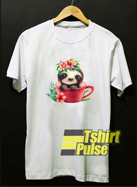 Love Sloth Flowers t-shirt for men and women tshirt