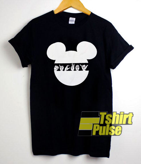 Hand Sign in Mickey Head shirt