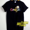 Galaxy Groot Font Flower shirt