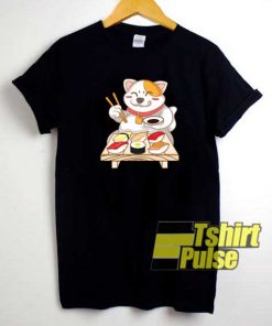 Cool Cat Eating Sushi shirt