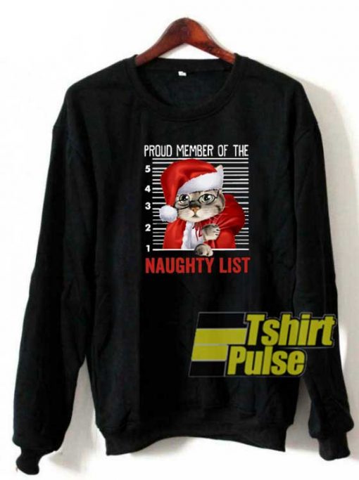 Santa Cat Naughty List sweatshirt