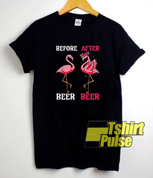 Flamingo Before After Beer shirt