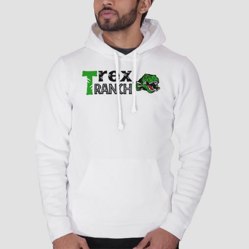 Hoodie White Funny T Rex Ranch