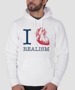 I Heart Realism Quotes White Hoodie