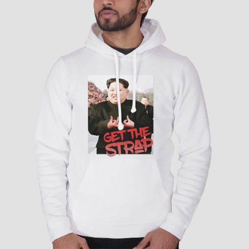 Hoodie White Kim Jong Un Blood Sign Get the Strap 50 Cent