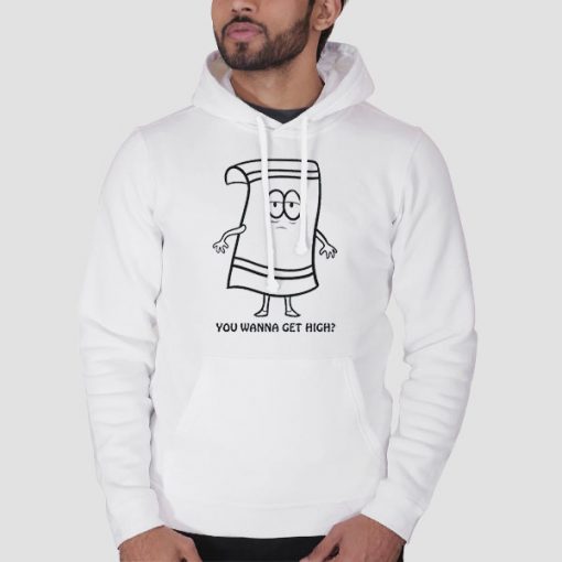 Hoodie White South Park 2015 Towelie Wanna Get High