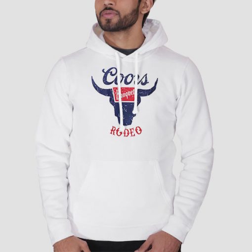 Hoodie White Vintage Coors Banquet Rodeo