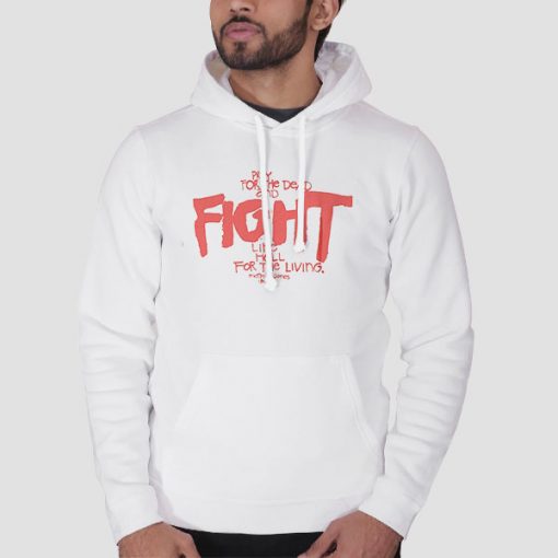 Hoodie White Vintage Pray for the Dead Fight Like Hell