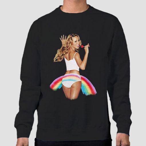 Sweatshirt Black Album Merch Tour Mariah Carey Rainbow