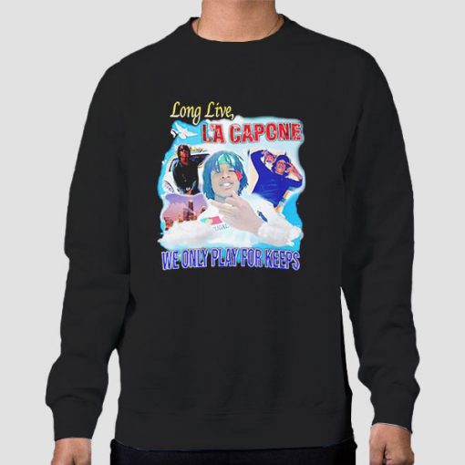 Sweatshirt Black Long Live Rap La Capone