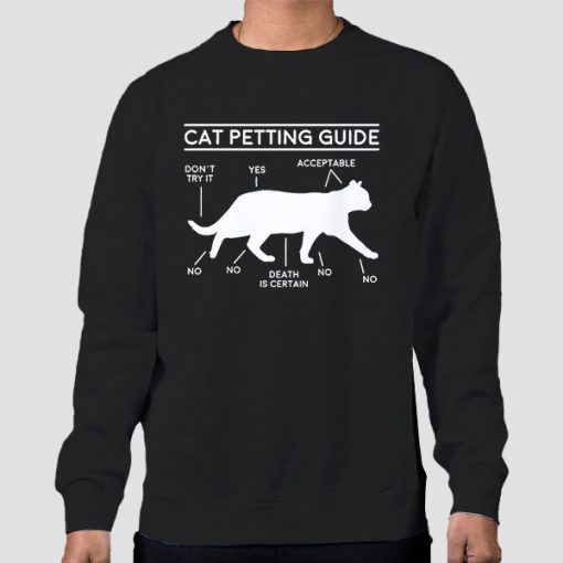 Sweatshirt Black Owner Cuddling Cat Petting Guide