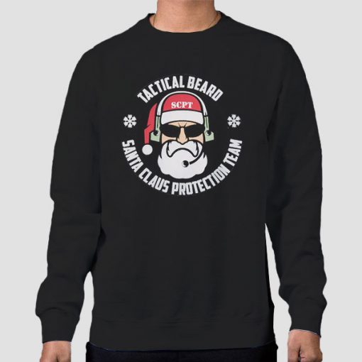 Sweatshirt Black Team Beard Protection Tactical Santa
