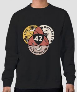 Sweatshirt Black The Answer Life Universe Everything 42