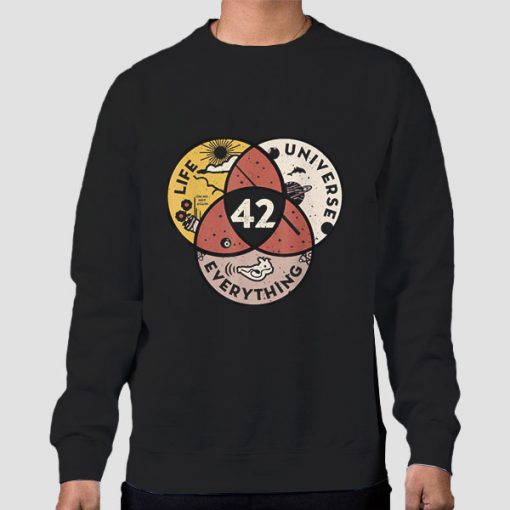 Sweatshirt Black The Answer Life Universe Everything 42