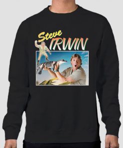 Sweatshirt Black Vintage Crocodile Hunter Crikey TV Show Steve Irwin