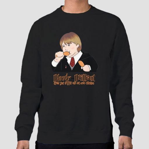 Sweatshirt Black Weasley Ron Eating Chicken
