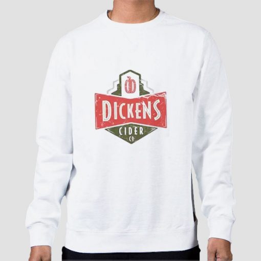 Sweatshirt White Distressed Look Dickens Cider
