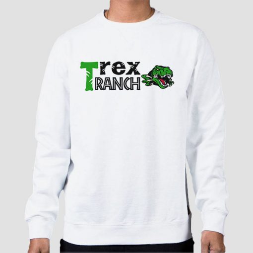 Sweatshirt White Funny T Rex Ranch