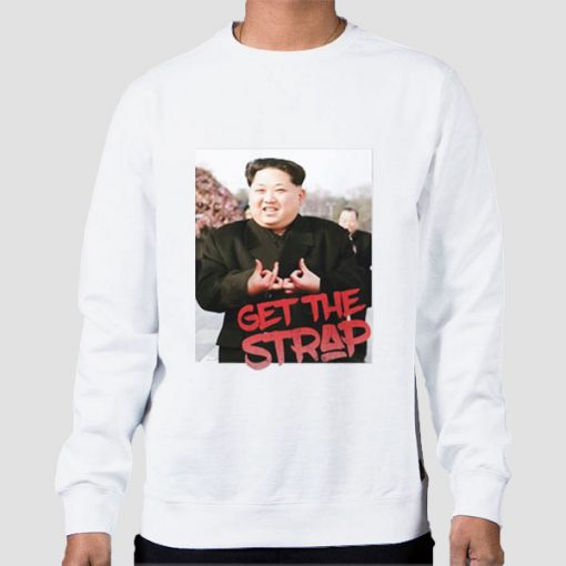 Sweatshirt White Kim Jong Un Blood Sign Get the Strap 50 Cent