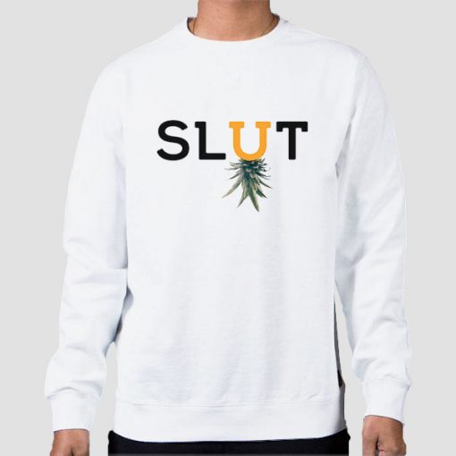 Sweatshirt White Slut Upside Down Pineapple