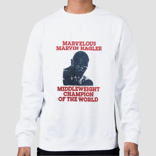 Vintage Marvelous Marvin Hagler White Sweatshirt