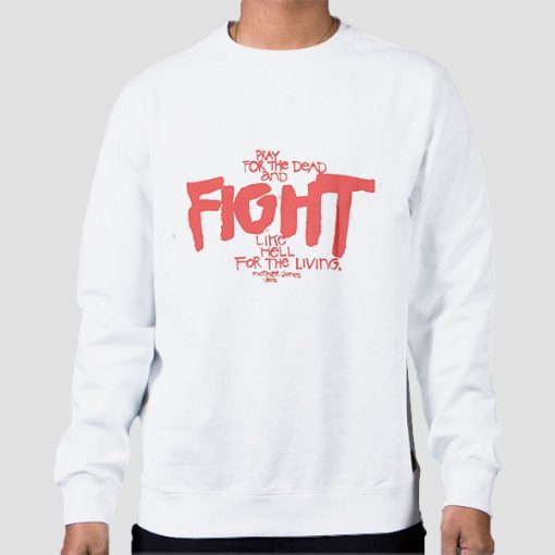 Sweatshirt White Vintage Pray for the Dead Fight Like Hell