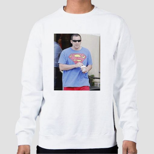 Sweatshirt White Zach Schwartz Adam Sandler Superman