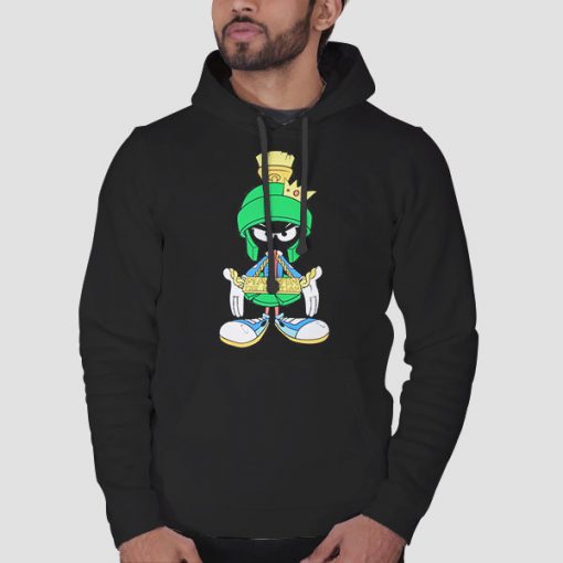 Hoodie Black Angry Mad Face Marvin the Martian