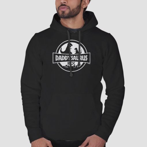 Hoodie Black Father's Day Gift Daddysaurus