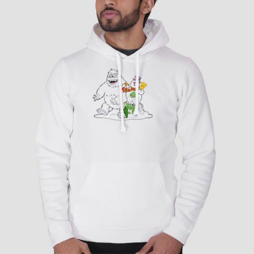 Hoodie White Christmas Abominable Snowman Rudolph