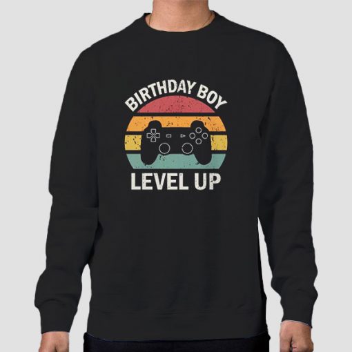 Sweatshirt Black Birthday Boy Level up Gamer