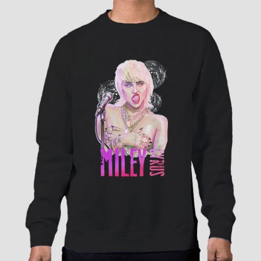 Sweatshirt Black Midnight Sky Disco Miley Cyrus