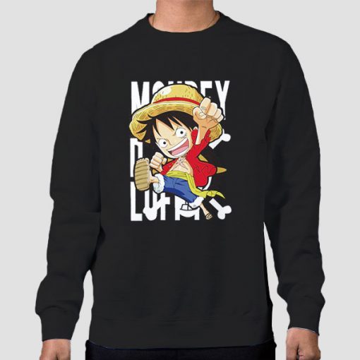 Sweatshirt Black One Piece Anime Luffy Dressrosa