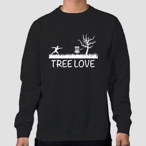 Sweatshirt Black Vintage Tree Love Disc Golf