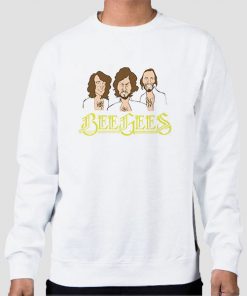 Sweatshirt White Bee Gees Vintage Classic Distressed