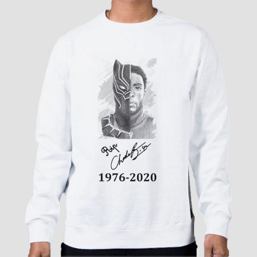 Sweatshirt White Black Panther Rip Chadwick Boseman