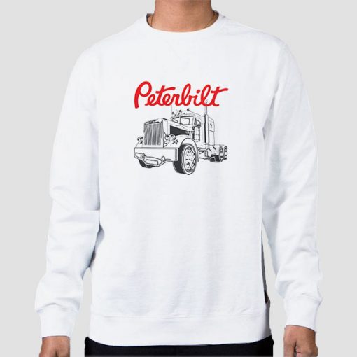 Sweatshirt White Funny Trucker Peterbilt