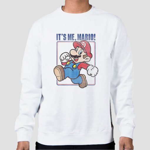 Sweatshirt White It's Me Super Mario