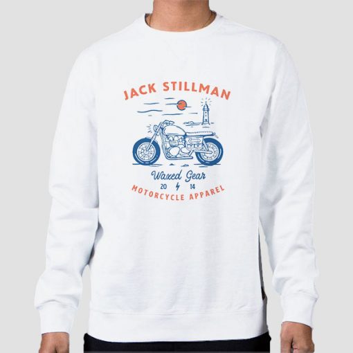 Sweatshirt White Jack Still Man Motorcycle