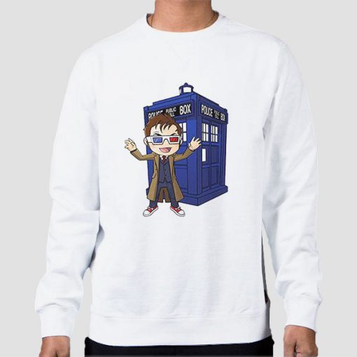 Sweatshirt White Retro Vintage Doctor Who