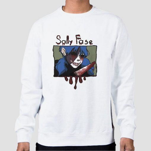 Sweatshirt White Sanity Fall Larry Sally Face