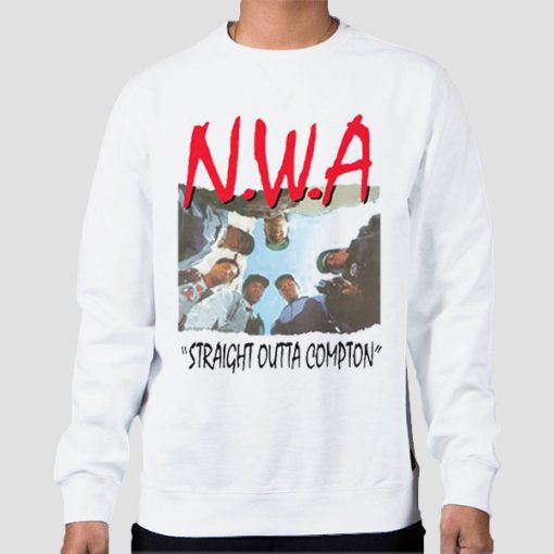 Sweatshirt White Straight Outta Compton Nwa