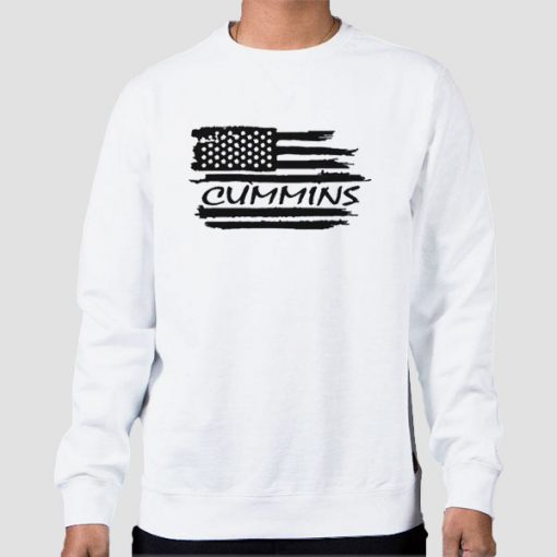 Sweatshirt White The American Flag Cummins
