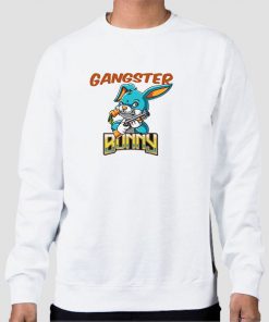 Sweatshirt White Vintage Bunny Cartoon Gangster