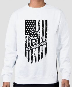 Sweatshirt White Zombiemob American Flag