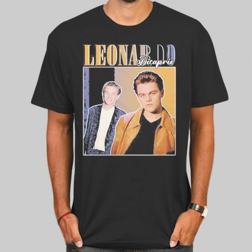 T Shirt Black 90s Vintage Leonardo Dicaprio
