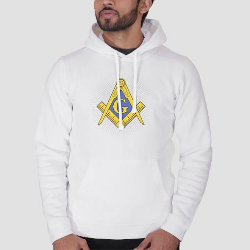 Hoodie White Freemason Logo Cool Masonic