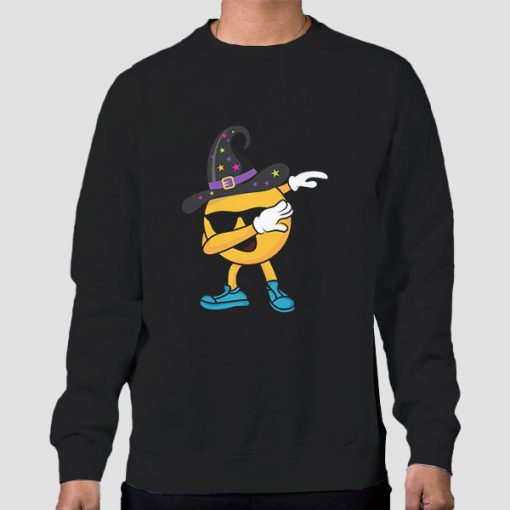 Sweatshirt Black Dabbing Emoji Witch Hat Sunglasses