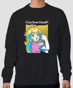 Sweatshirt Black I Can Save Myself Princess Peach
